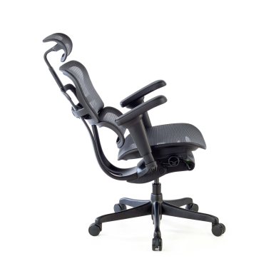 chaise ergonomique noir structure noire maille accoudoirs reglables 4d soutien lombaire appui tete 5