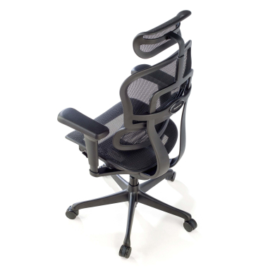 chaise ergonomique noir structure noire maille accoudoirs reglables 4d soutien lombaire appui tete 10