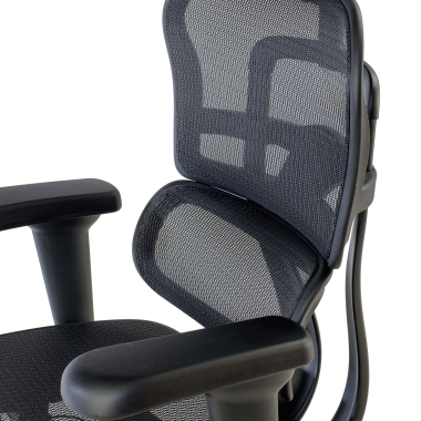 chaise ergonomique noir structure noire maille accoudoirs reglables 4d soutien lombaire appui tete 7