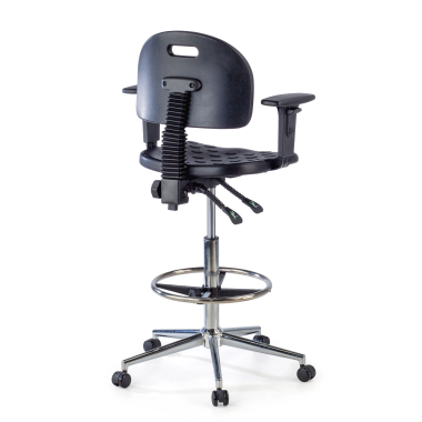 tabouret datelier et de laboratoire noir tabouret avec accoudoirs plastique sans accoudoirs 5
