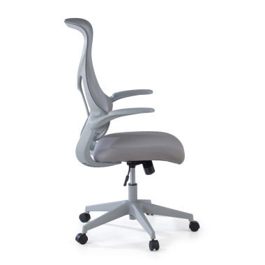 chaise de bureau gris raptor maille accoudoirs rabattables 4