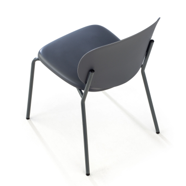 chaise de conference noir mila plastique sans accoudoirs 9