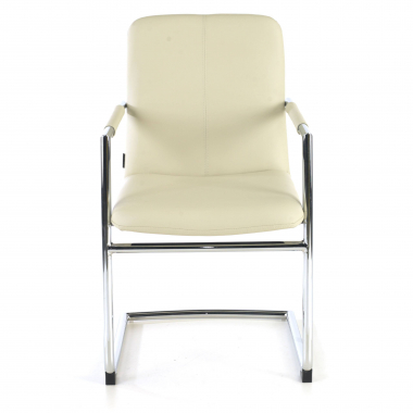 occasion chaise de bureau beige dallas simil cuir accoudoirs fixes 3