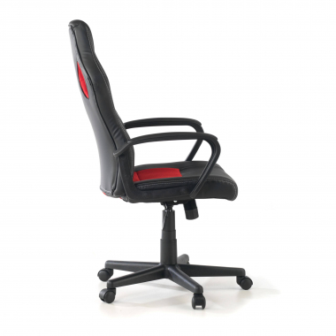 occasion chaise de bureau rouge montmelo simil cuir accoudoirs fixes 7