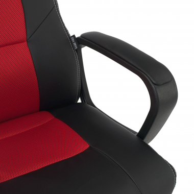 occasion chaise de bureau rouge montmelo simil cuir accoudoirs fixes 5