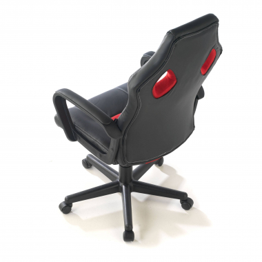 occasion chaise de bureau rouge montmelo simil cuir accoudoirs fixes 8
