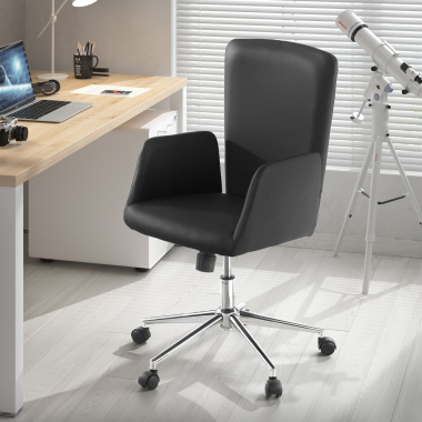 occasion chaise de bureau noir bridget tissu accoudoirs fixes 2