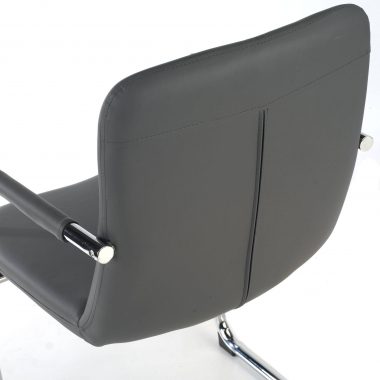 occasion chaise de bureau gris dallas simil cuir accoudoirs fixes 5