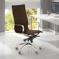 Fauteuil de bureau design Brenton, cadre en acier, dossier haut 210885 - (Outlet)