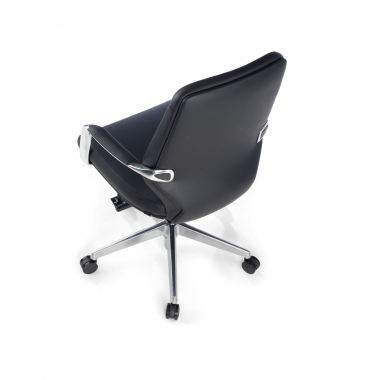 occasion chaise de bureau noir rabat simil cuir accoudoirs fixes 8