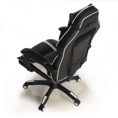 occasion chaise de bureau blanc logan simil cuir accoudoirs mobiles 9