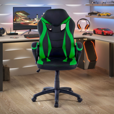 occasion chaise de bureau vert drift simil cuir accoudoirs fixes 2