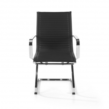 occasion chaise de bureau noir brenton simil cuir accoudoirs fixes 3