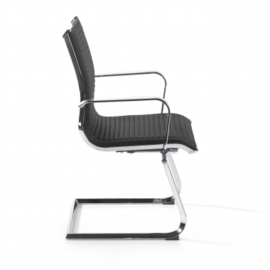 occasion chaise de bureau noir brenton simil cuir accoudoirs fixes 4