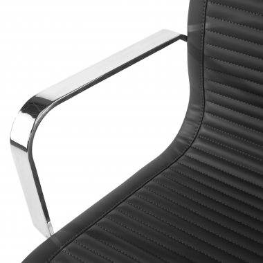 occasion chaise de bureau noir brenton simil cuir accoudoirs fixes 5