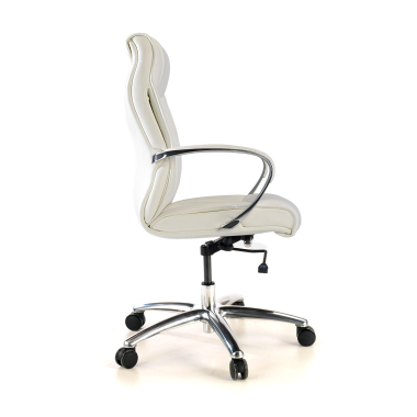 fauteuil de bureau blanc respaldo bajo cuir naturel cuir authentique accoudoirs rembourres 4